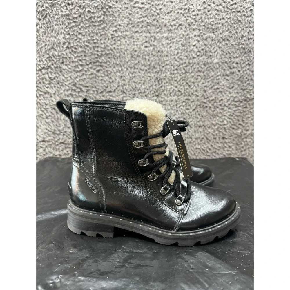 Sorel‎ Lennox Lace Cozy  WP Flat Ankle Boot Womens Size 8